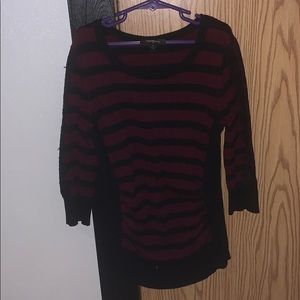 Red and black stripped shirt